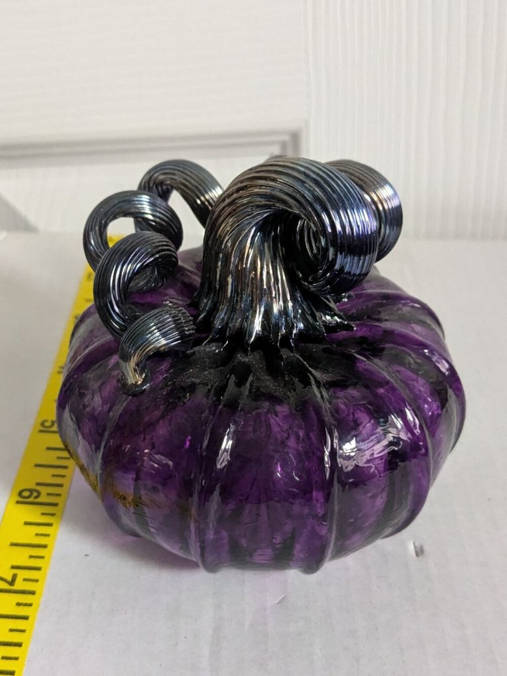 Purple Pumpkin Hand Blown Studio Art Glass